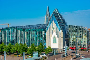 Leipzig, Almanya, 9 Ağustos 2022: Almanya 'daki Leipzig Üniversitesi' nin havadan görüşü.