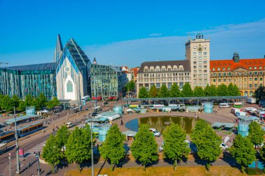 Leipzig, Almanya, 9 Ağustos 2022: Alman kenti Leipzig 'de Augustusplatz.