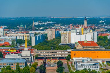 Leipzig, Almanya, 9 Ağustos 2022: Dresden Panorama Manzarası, Almanya.