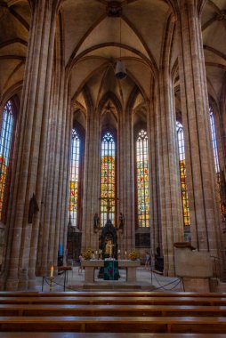 Nurnberg, Almanya, 9 Ağustos 2022: Nurnberg, Almanya 'daki Sankt Sebaldus Kilisesi.
