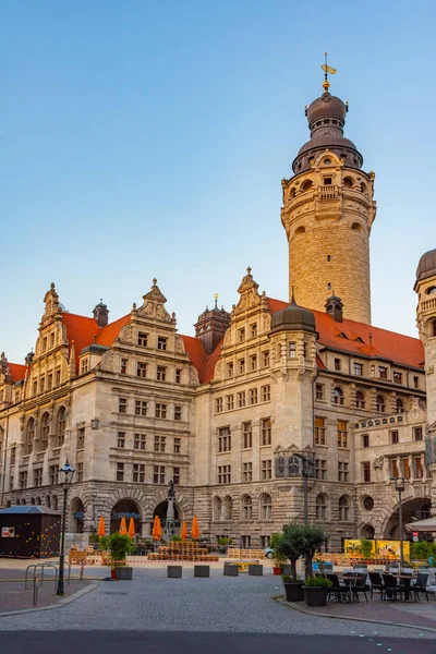 Leipzig Germany August 2022 Sunrise View New Town Hall German — Stock Photo, Image