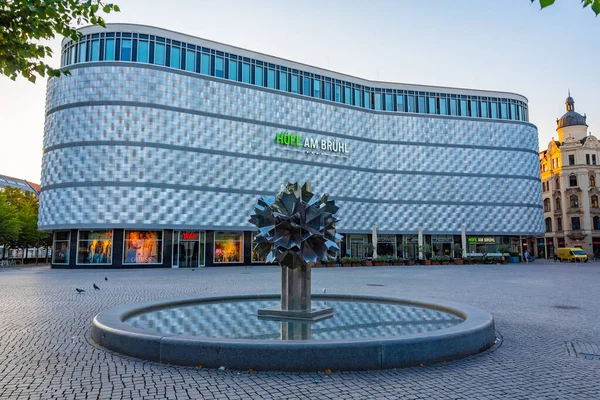 stock image Leipzig, Germany, August 9, 2022: Sunrise view of hofe am bruhl shopping mall in German town Leipzig.