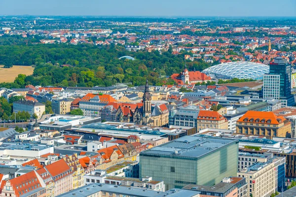 2022年8月9日 德国莱比锡 德国莱比锡一个住宅区的空中景观 — 图库照片