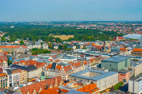 stock image Leipzig, Germany, August 9, 2022: Aerial view of a residential district in Leipzig, Germany.