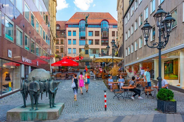 stock image Nurnberg, Germany, August 9, 2022: View of a street in the old town of German town Nurnberg.