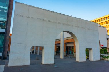 Nurnberg, Almanya, 10 Ağustos 2022: Alman kenti Nurnberg 'in İnsan Hakları Sokağı gündoğumu.