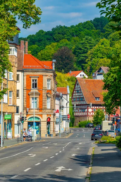 stock image Coburg, Germany, August 10, 2022: View of a street in the old town of German town Coburg.