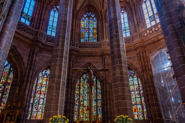 Nurnberg Niemcy Sierpnia 2022 Wnętrze Katedry Wawrzyńca Norymberdze Niemcy — Zdjęcie stockowe