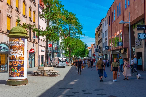 Nurnberg Niemcy Sierpnia 2022 Widok Ulicę Starym Mieście Niemieckiego Miasta — Zdjęcie stockowe