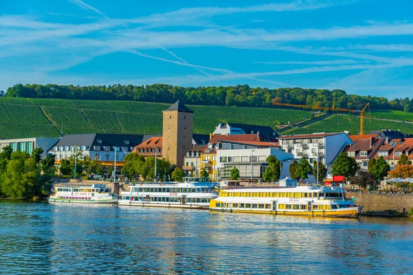 Wurzburg Németország 2022 Augusztus Gőzhajók Kikötése Németországi Wurzburg Vízpartján — Stock Fotó