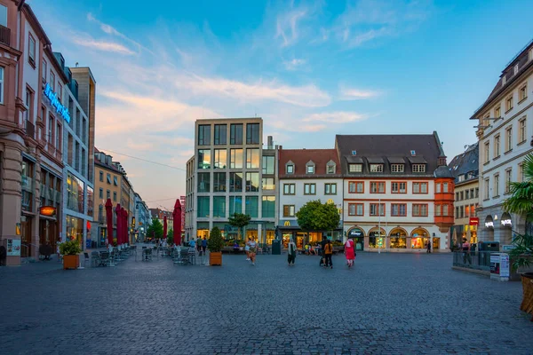 Wurzburg Allemagne Août 2022 Coucher Soleil Sur Une Rue Vieille — Photo