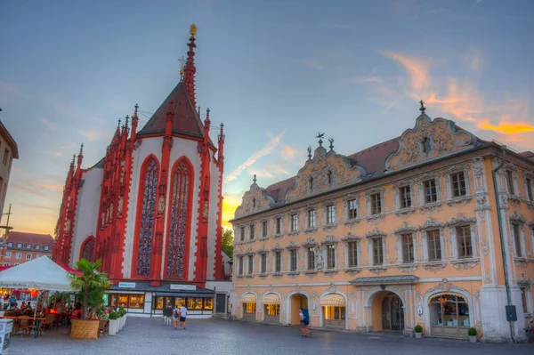 Wurzburg Γερμανία Αυγούστου 2022 Ηλιοβασίλεμα Του Oberer Markt Στη Γερμανική — Φωτογραφία Αρχείου