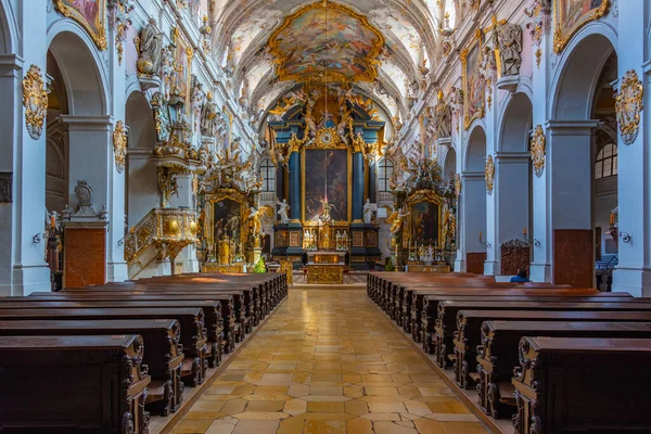 Regensburg Γερμανία Αυγούστου 2022 Εσωτερικό Της Βασιλικής Του Αγίου Emmeram — Φωτογραφία Αρχείου