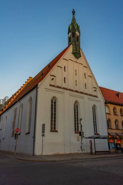 Ingolstadt, Almanya, 14 Ağustos 2022: Alman kenti Ingolstadt 'taki Spitalkirche Kutsal Hayalet.