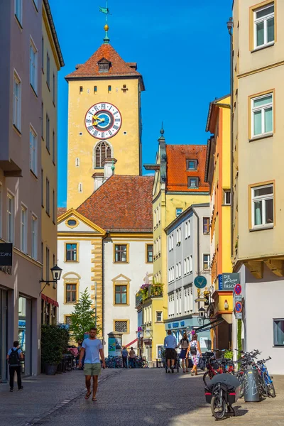 Regensburg Alemania Agosto 2022 Vista Una Calle Casco Antiguo Ciudad —  Fotos de Stock
