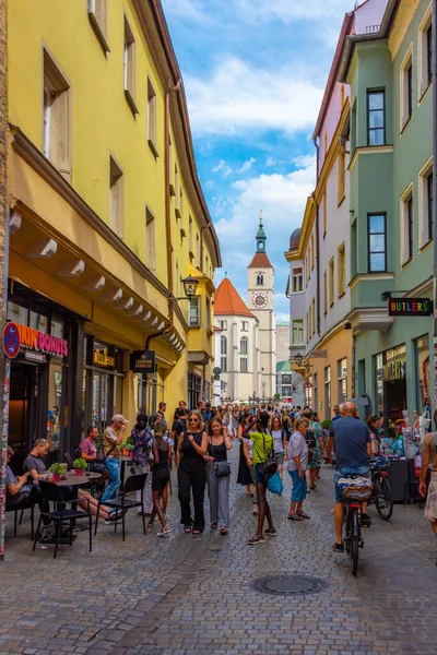 Regensburg Alemania Agosto 2022 Vista Una Calle Casco Antiguo Ciudad — Foto de Stock