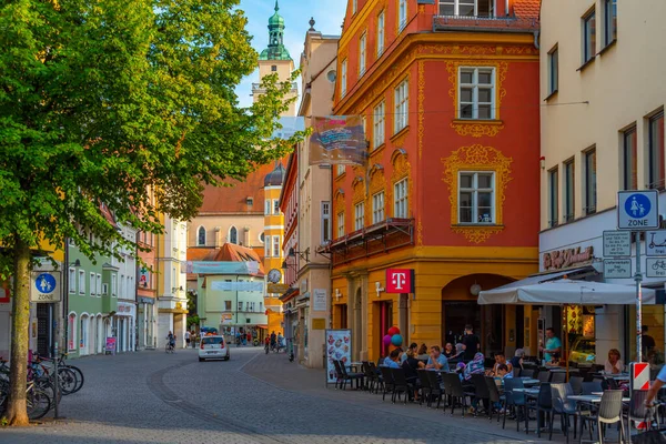 Ingolstadt Germany August 2022 Sunset View Commercial Street German Town — Stock Photo, Image