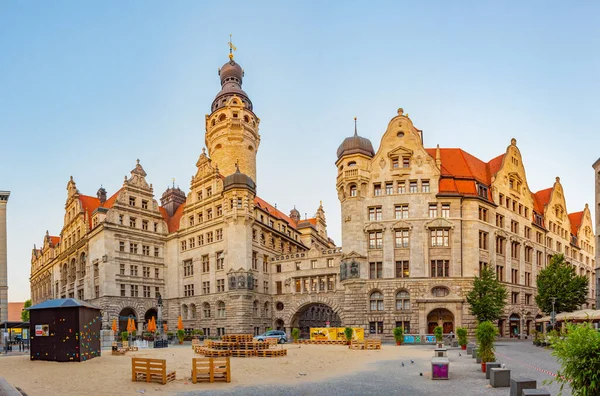 Leipzig Germany August 2022 Sunrise View New Town Hall German — Stock Photo, Image