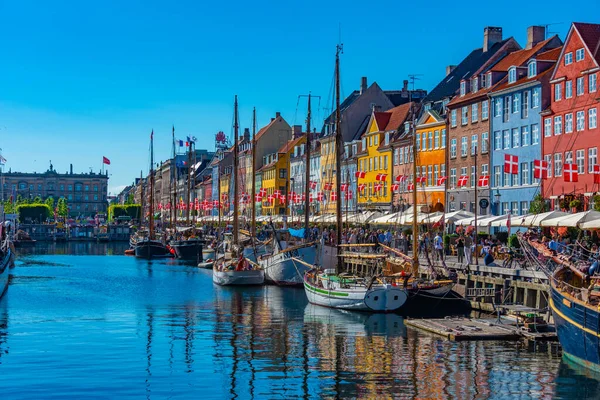 Kopenhagen Denemarken Juni 2022 Zicht Oude Nyhavn Haven Het Centrum — Stockfoto
