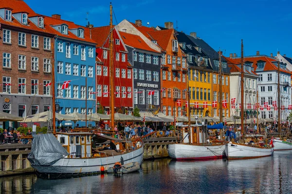Copenhague Dinamarca Junio 2022 Vista Del Antiguo Puerto Nyhavn Centro — Foto de Stock
