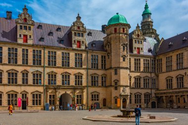 Helsingor, Danimarka, 23 Haziran 2022: Helsingor, Danimarka 'daki Kronborg şatosunun görüntüsü.