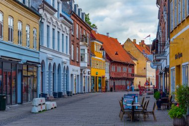 Fredensborg, Danimarka, 22 Haziran 2022: Koge, Danimarka 'nın merkezindeki ticari cadde.