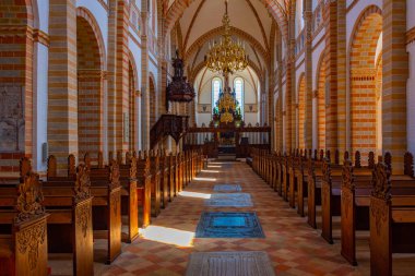 Soro, Danimarka, 21 Haziran 2022: Danimarka 'da Soro Klosterkirke' nin İçişleri.