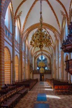 Soro, Danimarka, 21 Haziran 2022: Danimarka 'da Soro Klosterkirke' nin İçişleri.