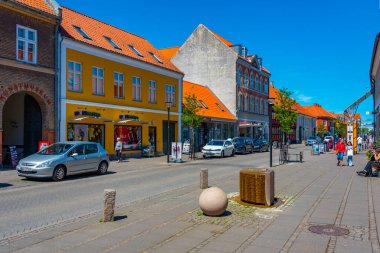 Soro, Danimarka, 21 Haziran 2022: Soro, Danimarka 'nın merkezindeki ticari cadde.