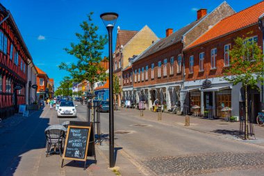Soro, Danimarka, 21 Haziran 2022: Soro, Danimarka 'nın merkezindeki ticari cadde.