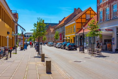 Soro, Danimarka, 21 Haziran 2022: Soro, Danimarka 'nın merkezindeki ticari cadde.