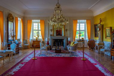 Egeskov slot, Danimarka, 21 Haziran 2022: Danimarka 'daki Egeskov yuvası.