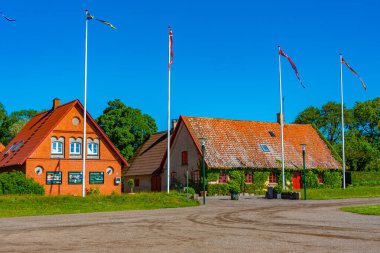 Egeskov slot, Danimarka, 21 Haziran 2022: Danimarka 'da güneşli bir günde Egeskov slot gösterildi.