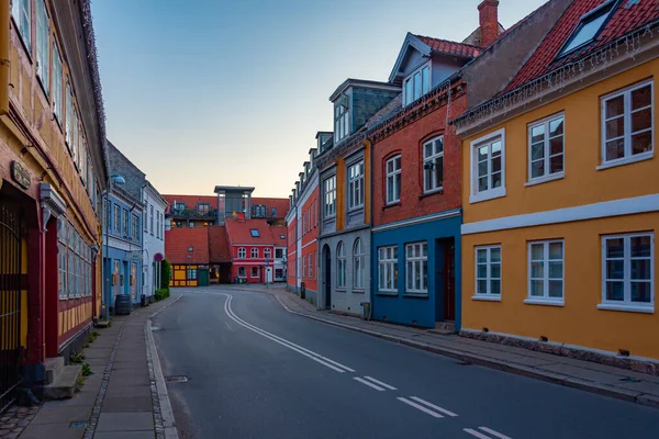 Свендборг Дания Июня 2022 Года Вид Закат Улицы Центре Свендборга — стоковое фото