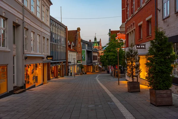 Свендборг Дания Июня 2022 Года Вид Закат Улицы Центре Свендборга — стоковое фото