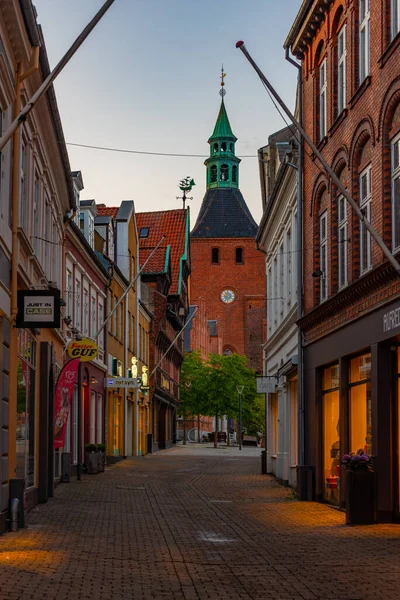 Svendborg Dinamarca Junio 2022 Vista Del Atardecer Iglesia Nuestra Señora — Foto de Stock