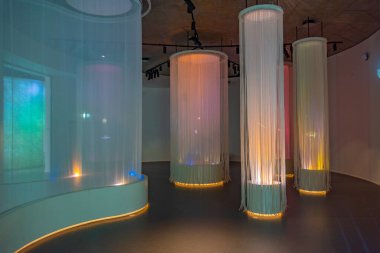 Odense, Danimarka, 19 Haziran 2022: Odense, Danimarka 'daki Hans Christian Andersen Müzesi' nde sergi.