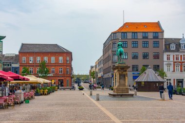 Esbjerg, Danimarka, 17 Haziran 2022: Danimarka 'nın Esbjerg kentinde Torvet Meydanı.