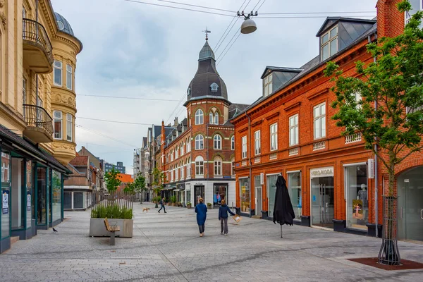 Эсбьерг Дания Июня 2022 Года Коммерческая Улица Центре Датского Города — стоковое фото