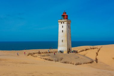 Lokken, Danimarka, 15 Haziran 2022: Rubjerg Knude deniz feneri.
