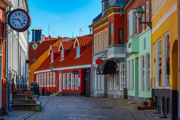Эбельтофт Дания Июня 2022 Года Красочная Улица Датском Городе Эбельтофт — стоковое фото