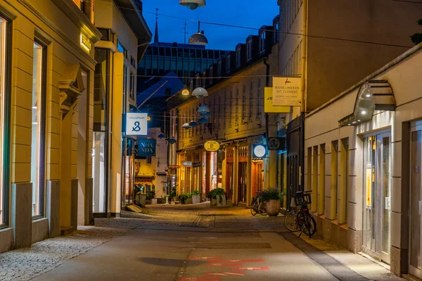 Орхус Дания Июня 2022 Года Ночной Вид Улицу Центре Орхуса — стоковое фото