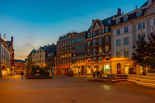 Aarhus Danemark Juin 2022 Vue Nuit Une Rue Dans Centre — Photo