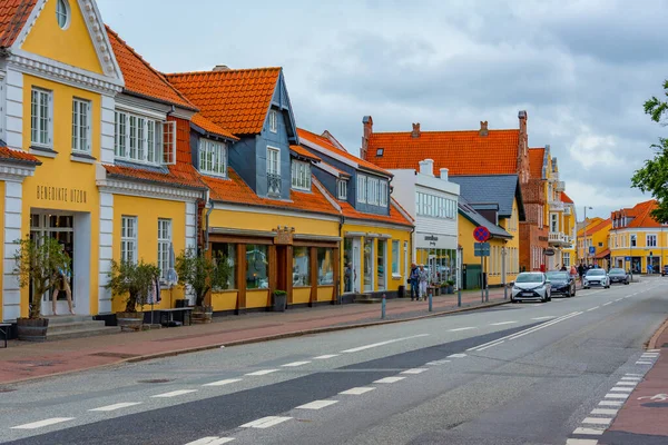 Skagen Dinamarca Junio 2022 Calle Colorida Ciudad Danesa Skagen — Foto de Stock