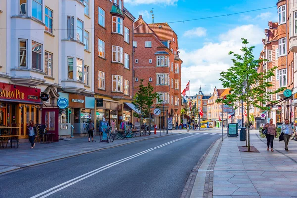 stock image Aalborg, Denmark, June 15, 2022: View of a commercial street in central Aalborg, Denmark.