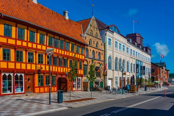 Aalborg Dänemark Juni 2022 Blick Auf Eine Geschäftsstraße Zentrum Von — Stockfoto
