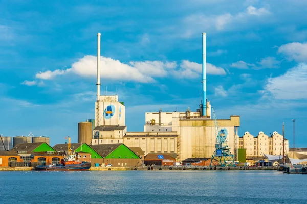 Aarhus Dania Czerwca 2022 Widok Port Przemysłowy Aarhus Danii — Zdjęcie stockowe