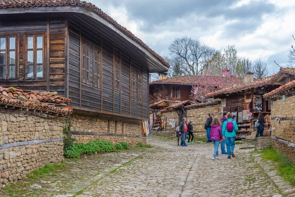 Zheravna Bułgaria Kwietnia 2022 Tradycyjne Stare Domy Bułgarskiej Wiosce Zheravna — Zdjęcie stockowe