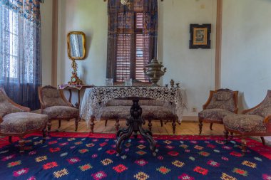 Svishtov, Bulgaristan, 25 Nisan 2022: Bulgaristan 'ın Svishtov kentindeki Aleko Konstantinov Müzesinde Sergi.