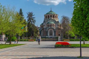Pleven, Bulgaristan, 25 Nisan 2022: Bulgaristan 'ın Pleven kentinde Aziz George Şapeli.